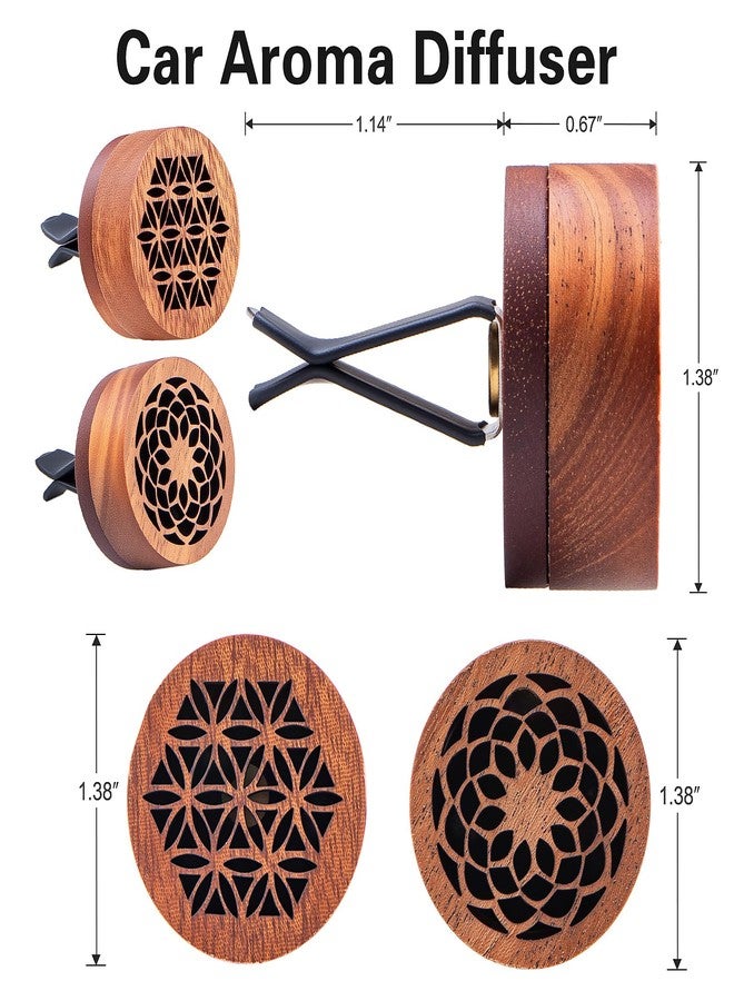 kullder 3 Pcs Lava Rock Essential Oil Diffusers -1 Spherical Lava Stone Passive Diffuser and 2 Wooden Car Diffusers for Essential Oils, Passive Diffuser for Sauna Room, Home, Office, Bedroom, Bathroom, Car - Image 4